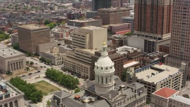 Baltimore Maryland Circa 2017 Luchtfoto Van Het Stadhuis Van Baltimore — Stockvideo