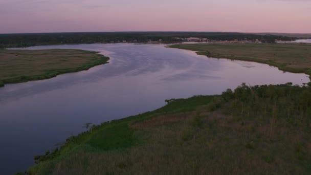 New Jersey Circa 2017 Luchtfoto Van Mullica River New Jersey — Stockvideo