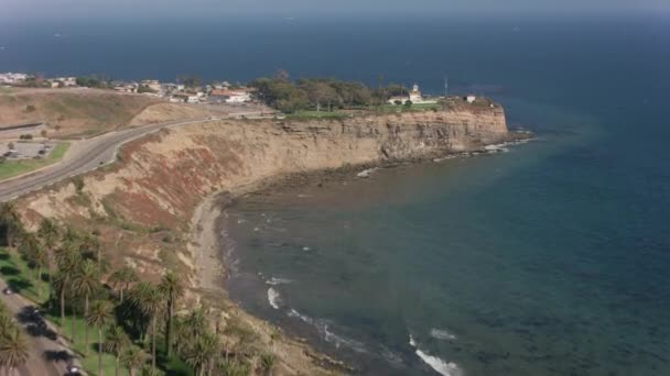 California Circa 2017 Zdjęcie Lotnicze Latarni Morskiej Point Vicente Postrzelony — Wideo stockowe