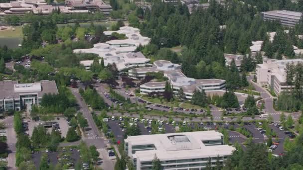 Redmond Washington Kolem Roku2018 Univerzita Microsoft Redmondu Snímek Vrtulníku Kamerou — Stock video