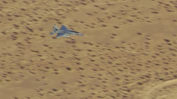 Luchtfoto Van Militaire Straaljager Landing Nabij Las Vegas Nevada — Stockvideo