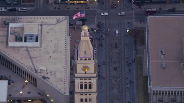 Denver Colorado Circa 2017 Luchtfoto Van Historische Daniels Fisher Klokkentoren — Stockvideo