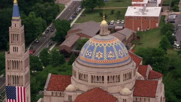 Washington Circa 2017 Basílica Santuário Nacional Imaculada Conceição Tiros Com — Vídeo de Stock