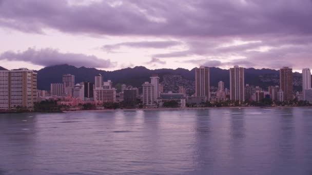 Honolulu Oahu Hawaii 2018 Körül Légi Kilátás Waikiki Szállodák Strand — Stock videók