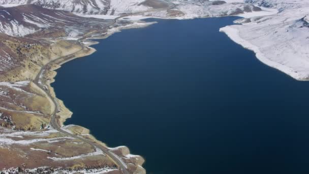 Vista Aérea Del Lago Las Montañas Rocosas Colorado — Vídeos de Stock