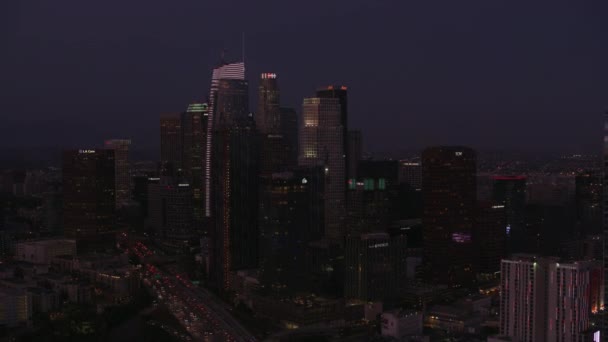 美国加利福尼亚州洛杉矶上空的落日 空中拍摄 — 图库视频影像