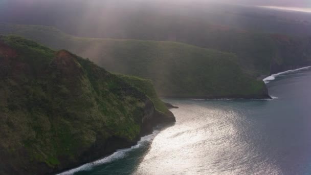 Большой Остров Гавайи Около 2018 Года Вид Воздуха Скалы Вдоль — стоковое видео