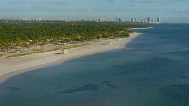 Widok Powietrza Key Biscayne Beach Miami Floryda — Wideo stockowe