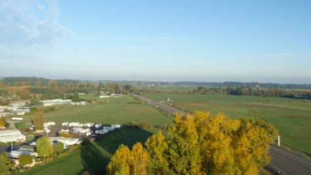 Luchtfoto Van Mcminnville Oregon Huizen Landbouwgronden — Stockvideo