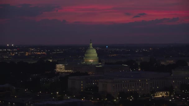 Washington 2017 Luftaufnahme Des Kapitols Der Vereinigten Staaten Bei Sonnenaufgang — Stockvideo