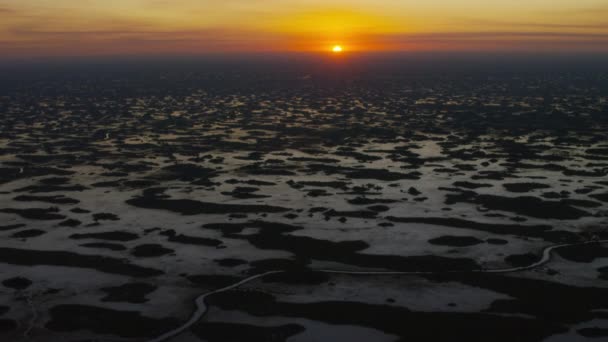 Widok Lotu Ptaka Miami Everglades Zachodzie Słońca — Wideo stockowe