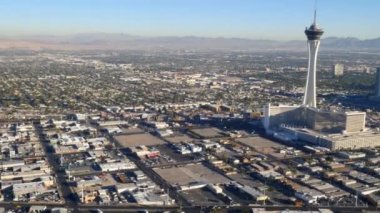 Las Vegas, Nevada, ABD - 26 Kasım 2014: Las Vegas Strip 'in gündüz hava görüntüsü