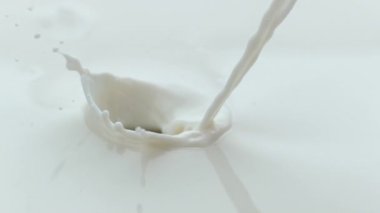 Süt akıyor ve yavaş çekimde sıçrıyor