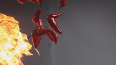 Alevler ve biberler süper yavaş çekimde, Fantom Flex 4K 'de çekiliyor.