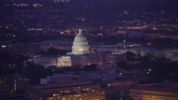 Washington 2017 Körül Egyesült Államok Fővárosának Légi Kilátása Hajnalban Cineflexszel — Stock videók