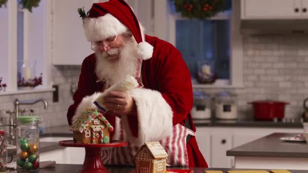 Babbo Natale Cucina Decorazione Casa Pan Zenzero — Video Stock