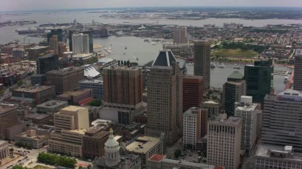 Baltimore Maryland Circa 2017 Aerial View Downtown Baltimore Buildings Shot — Stock video