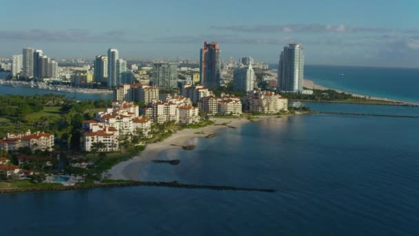 佛罗里达迈阿密南部海滩的空中景观 — 图库视频影像