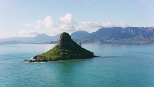 Oahu Hawaï Circa 2018 Luchtfoto Van Mokolii Ook Wel Bekend — Stockvideo
