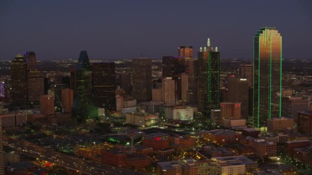 Dallas Texas Circa 2017 Vista Aérea Dallas Texas Atardecer — Vídeo de stock