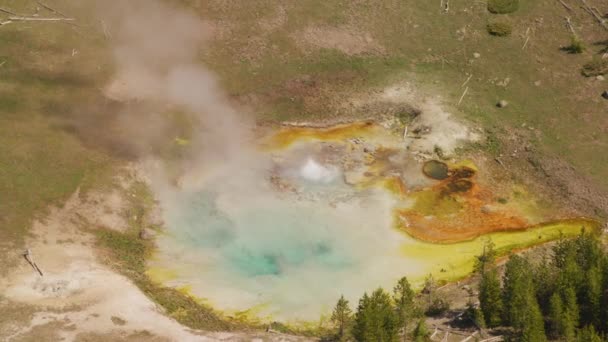 Yellowstone National Park Wyoming Aerial View Yellowstone National Park Shot — Stock Video
