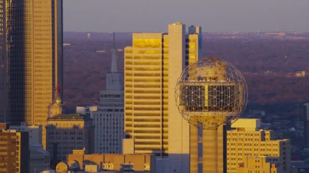 Dallas Texas Přibližně 2017 Letecký Pohled Dallas Reunion Tower Při — Stock video