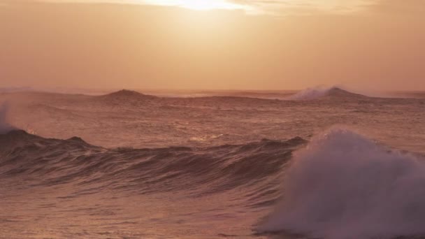 Sonnenuntergang Strand Der Nordküste Von Oahu Hawaii — Stockvideo