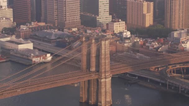 Nueva York Circa 2017 Vista Aérea Del Puente Brooklyn Manhattan — Vídeo de stock