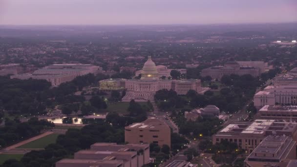 Washington Circa 2017 Letecký Pohled Budovu Kapitolu Spojených Států Při — Stock video
