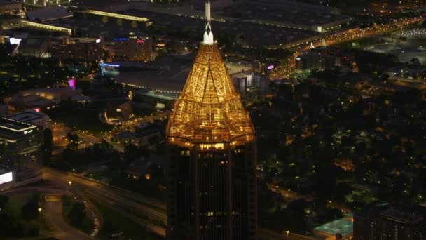Atlanta Georgia 2017 Nahaufnahme Luftaufnahme Des Gebäudes Der Bank America — Stockvideo