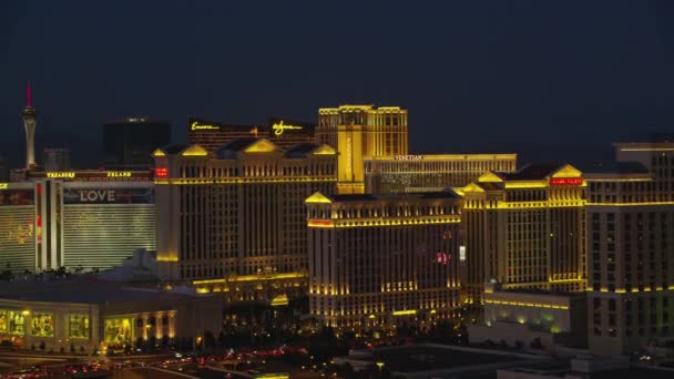 Las Vegas Nevada Circa 2017 Luftaufnahme Von Kasinos Auf Dem — Stockvideo