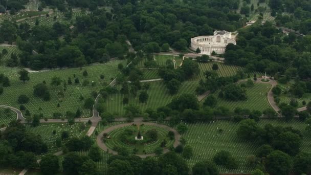 Ουάσιγκτον Περίπου 2017 Αεροφωτογραφία Του Εθνικού Κοιμητηρίου Άρλινγκτον Και Αμφιθέατρο — Αρχείο Βίντεο
