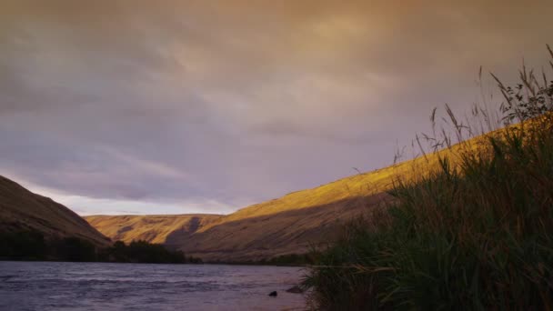 Timelapse Shot Sunrise Deschutes River Oregon — Vídeo de Stock