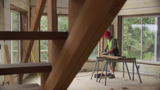 在宅勤務中の建設労働者 — ストック動画