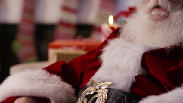 Retrato Perto Papai Noel — Vídeo de Stock