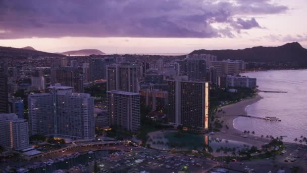 Waikiki Oahu Hawaii Cca 2018 Letecký Pohled Waikiki Diamond Head — Stock video