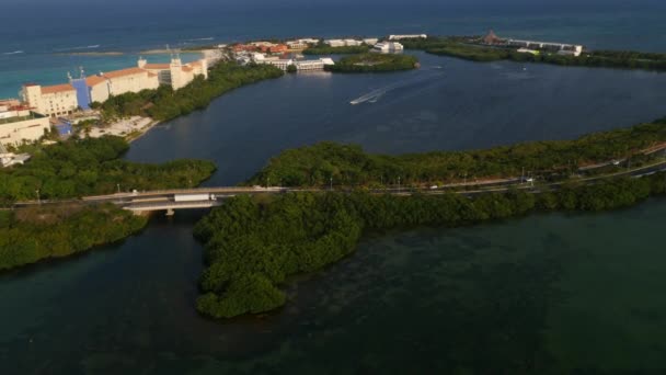 Cancun Mexico Beelden Van Boven Het Eiland — Stockvideo