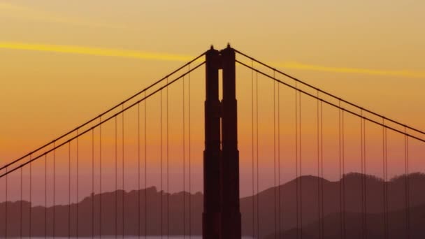 San Francisco Kalifornia 2017 Golden Gate Híd Légi Kilátása Naplementekor — Stock videók