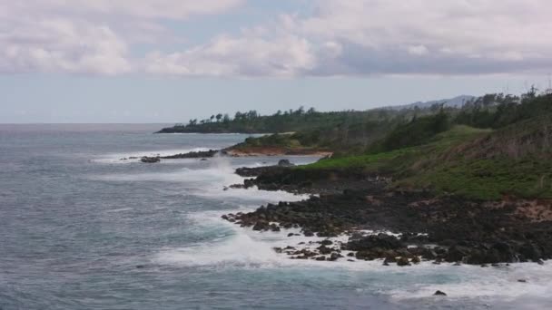 Kauai Hawaii Circa 2018 Vista Aérea Costa Kauai Tiro Con — Vídeos de Stock