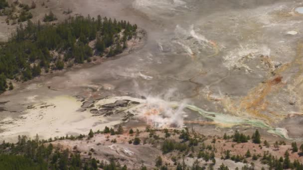 Yellowstone National Park Luchtbeelden Van Natuur Verenigde Staten — Stockvideo