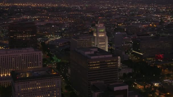 Sonnenuntergang Über Los Angeles Kalifornien Usa Luftaufnahmen — Stockvideo