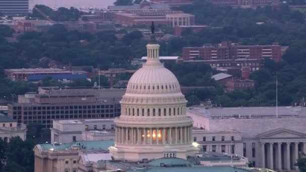 Washington 2017 Körül Közeli Légi Felvétel Capital Dome Ról Washington — Stock videók