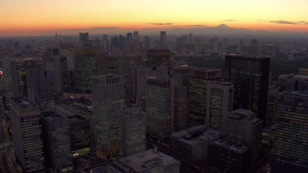 Tóquio Japão Por Volta 2018 Voando Sobre Arranha Céus Tóquio — Vídeo de Stock