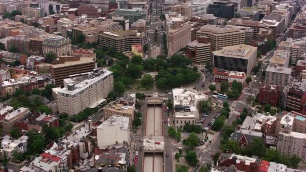 Washington Circa 2017 Flying Connecticut Ave Dupont Circle Naar Het — Stockvideo