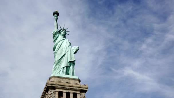 Time Lapse Shot Statue Liberty New York City — Stock Video