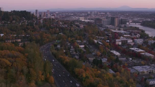 Portland Oregon 2017 Flyginflygning Till Portland Från Söder Skott Med — Stockvideo