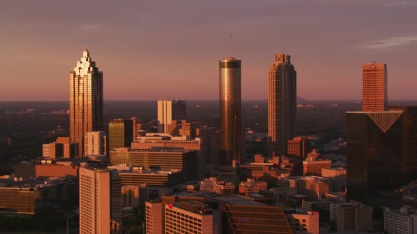 Atlanta Georgia 2017 Luftaufnahme Der Innenstadt Von Atlanta Bei Sonnenuntergang — Stockvideo
