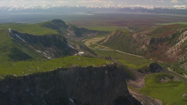 Taman Nasional Yellowstone Wyoming Pemandangan Udara Taman Nasional Yellowstone Ditembak — Stok Video