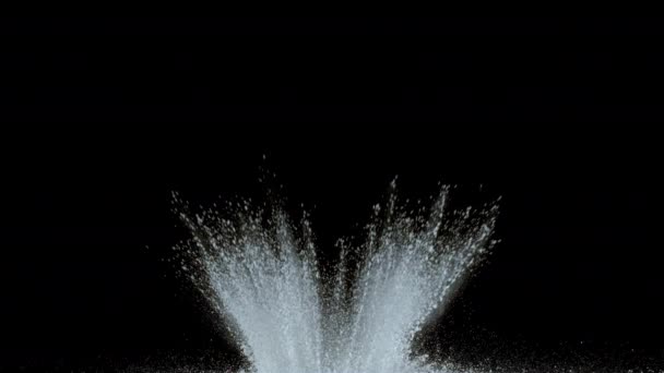 White Powder Exploding Black Background Super Slow Motion Shot Phantom — Stock Video