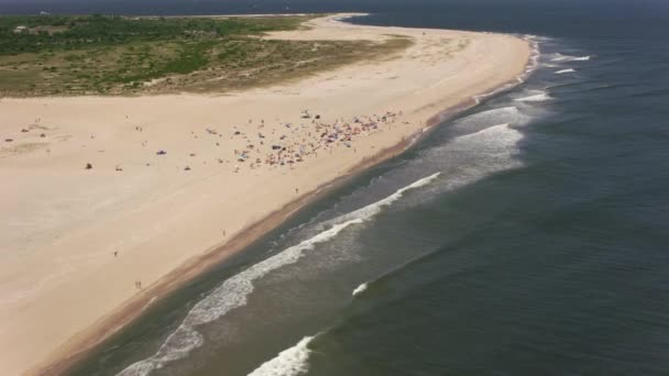 New Jersey Περίπου 2017 Πετώντας Μέχρι Sandy Hook Παραλία Προς — Αρχείο Βίντεο